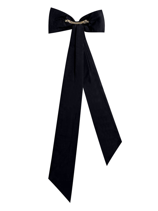 Black Cotton Maxi Bow for Women – Oversized Hair Accessory