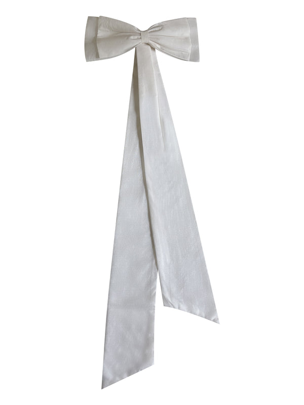 White Cotton Maxi Bow for Women | Oversized Hair Accessory