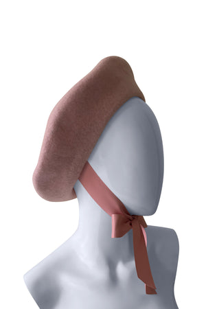Women pink Classic Wool Beret – Timeless French Style, inspired by Parisian fashion