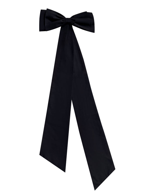 Black Cotton Maxi Bow for Women – Oversized Hair Accessory