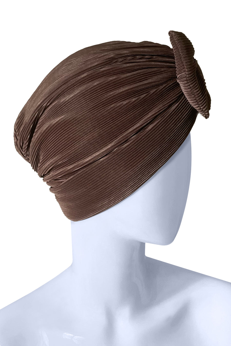 MONTSOURIS - BROWN TURBAN WITH BOW !