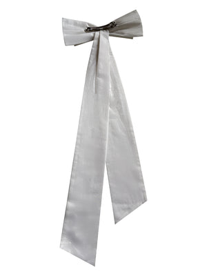 White Cotton Maxi Bow for Women | Oversized Hair Accessory