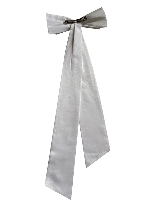 White Cotton Maxi Bow for Women | Oversized Hair Accessory