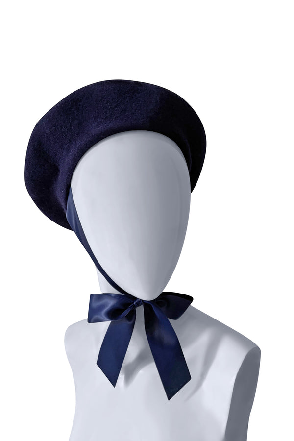 women navy Blue Wool Beret – Timeless Parisian Elegance with a Modern Edge