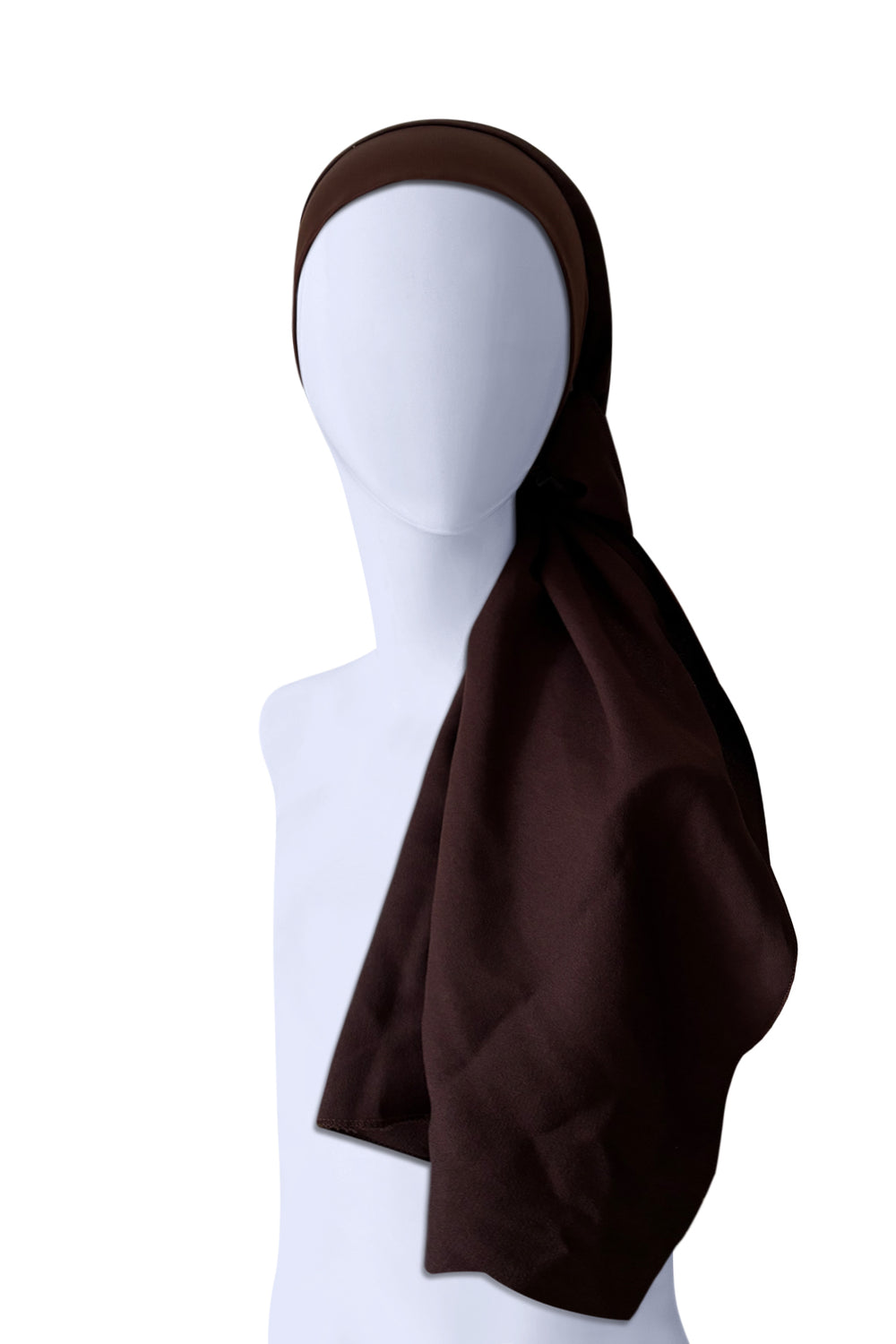 Brown Pre-Tied Headwrap with Long Tails – Modest Fashion & Hijab Style