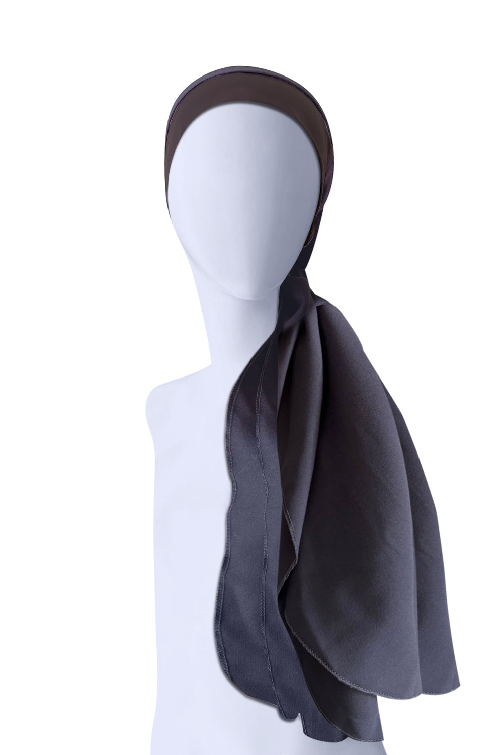 Women grey headwrap with Long Tails – Turban headwrap for all women