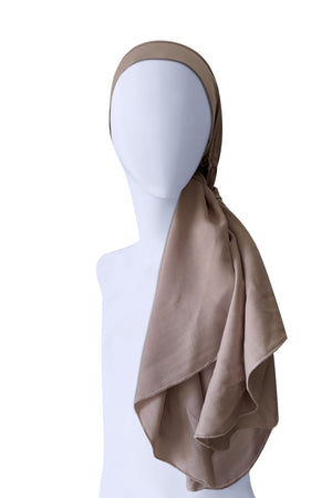 Women Grey Beige Slip-On Turband Headwrap | Modest Fashion