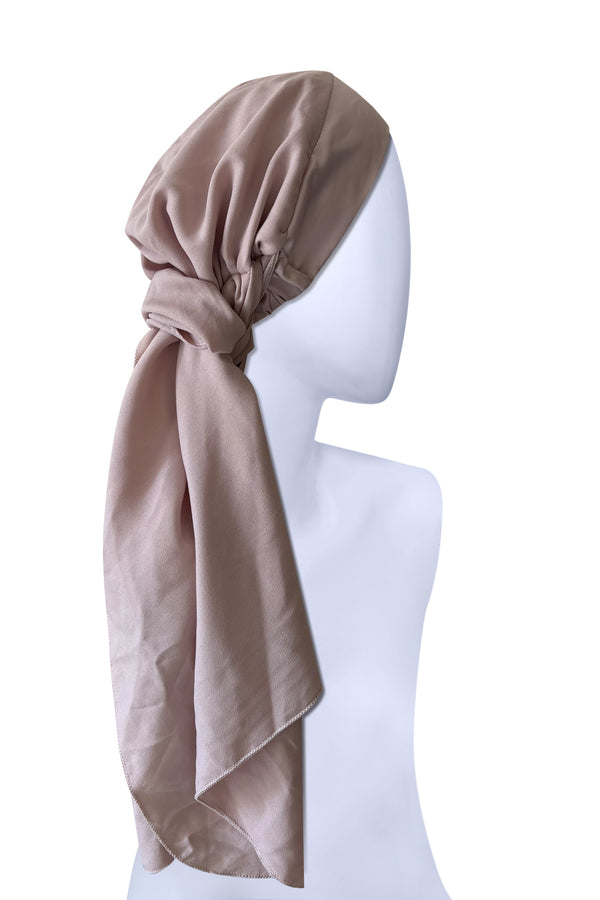 Women Grey Beige Slip-On Turband Headwrap | Modest Fashion