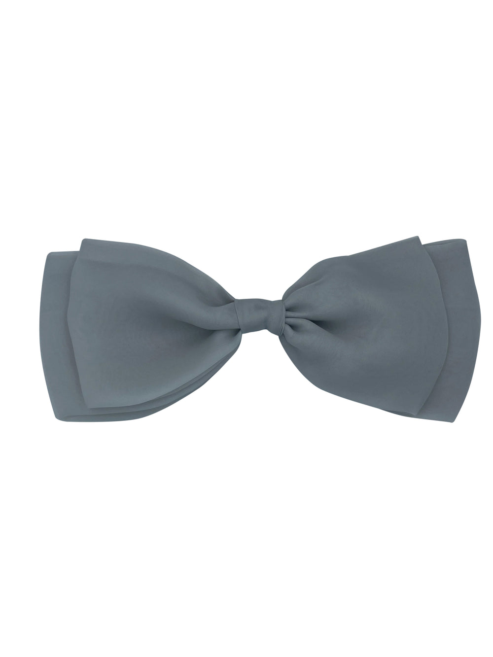 Slate Blue Organza Hair Bow Clip Barrette – Ribbon Hair Bow Hair Accessory for Parties