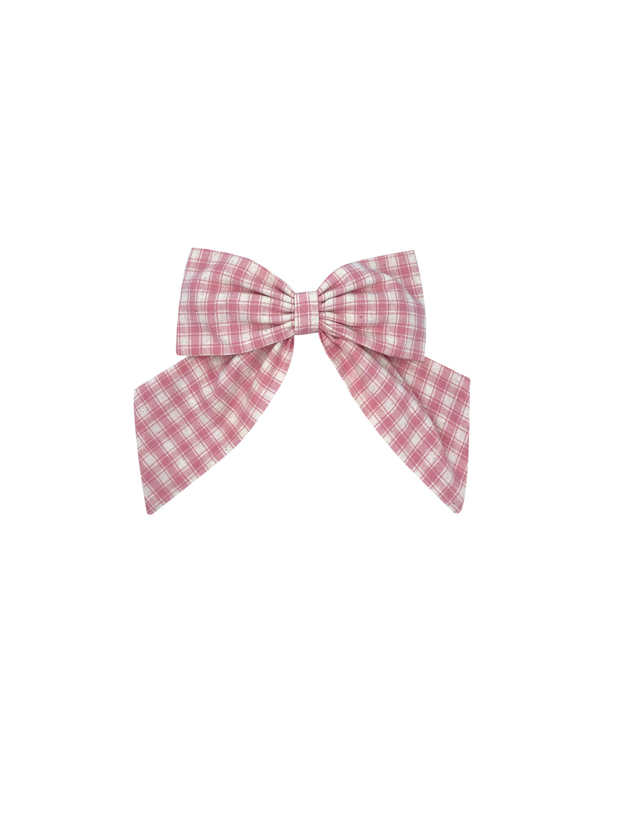 New ! Pink gingham bow clip