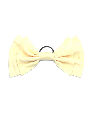 Beige double bow hair tie