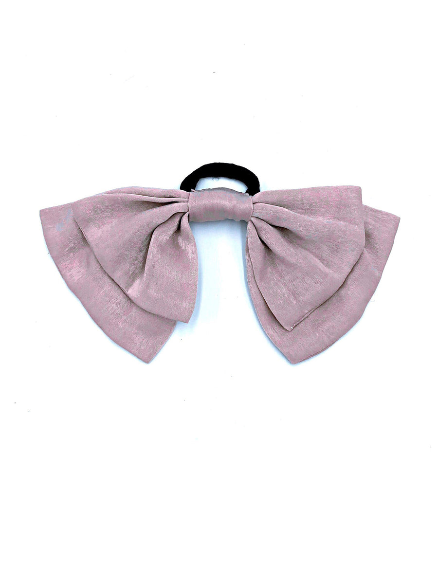 Purple double bow hair tie