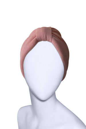 Women's pastel pink Turban Headwrap | Knot Front - Limited edition