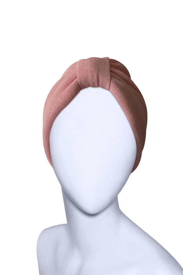 Women's pastel pink Turban Headwrap | Knot Front - Limited edition