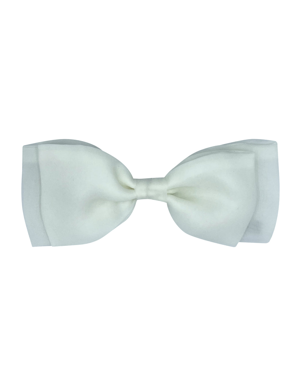 Off-White Sheer Organza Bow Barrette – Hair Accessory for Bridal, Party & Elegant Everyday