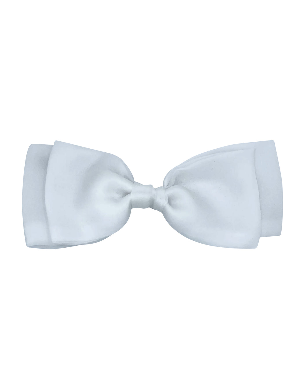 White Organza Hair Bow Clip Barrette – Ribbon Hair Bow for Bridal Hair, Parties & Everyday Hair Accessories