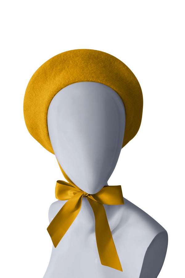 Mustard Wool Beret – Bold French Style hair accessories with a Modern Twist