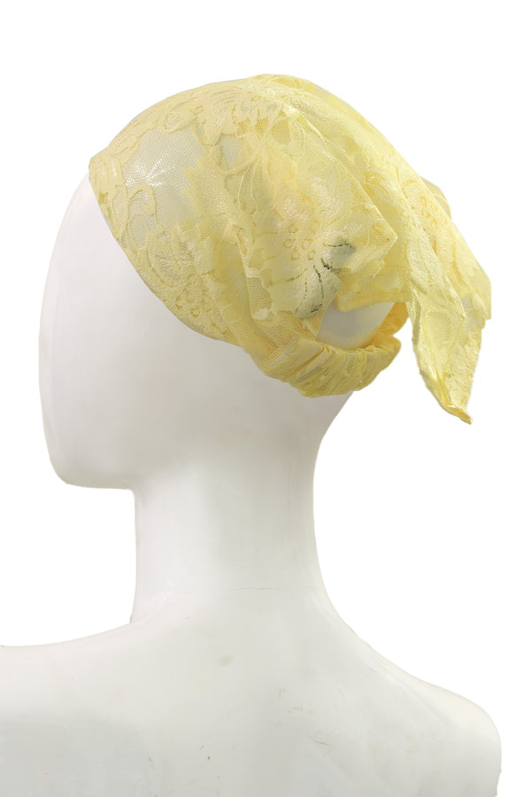 Yellow lace bandana