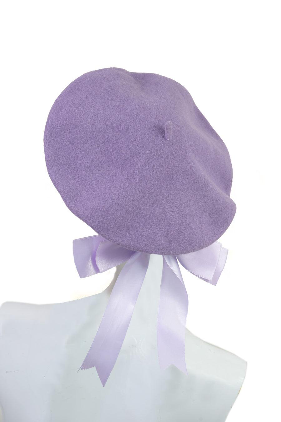 Purple beret with ribbon - NEW !