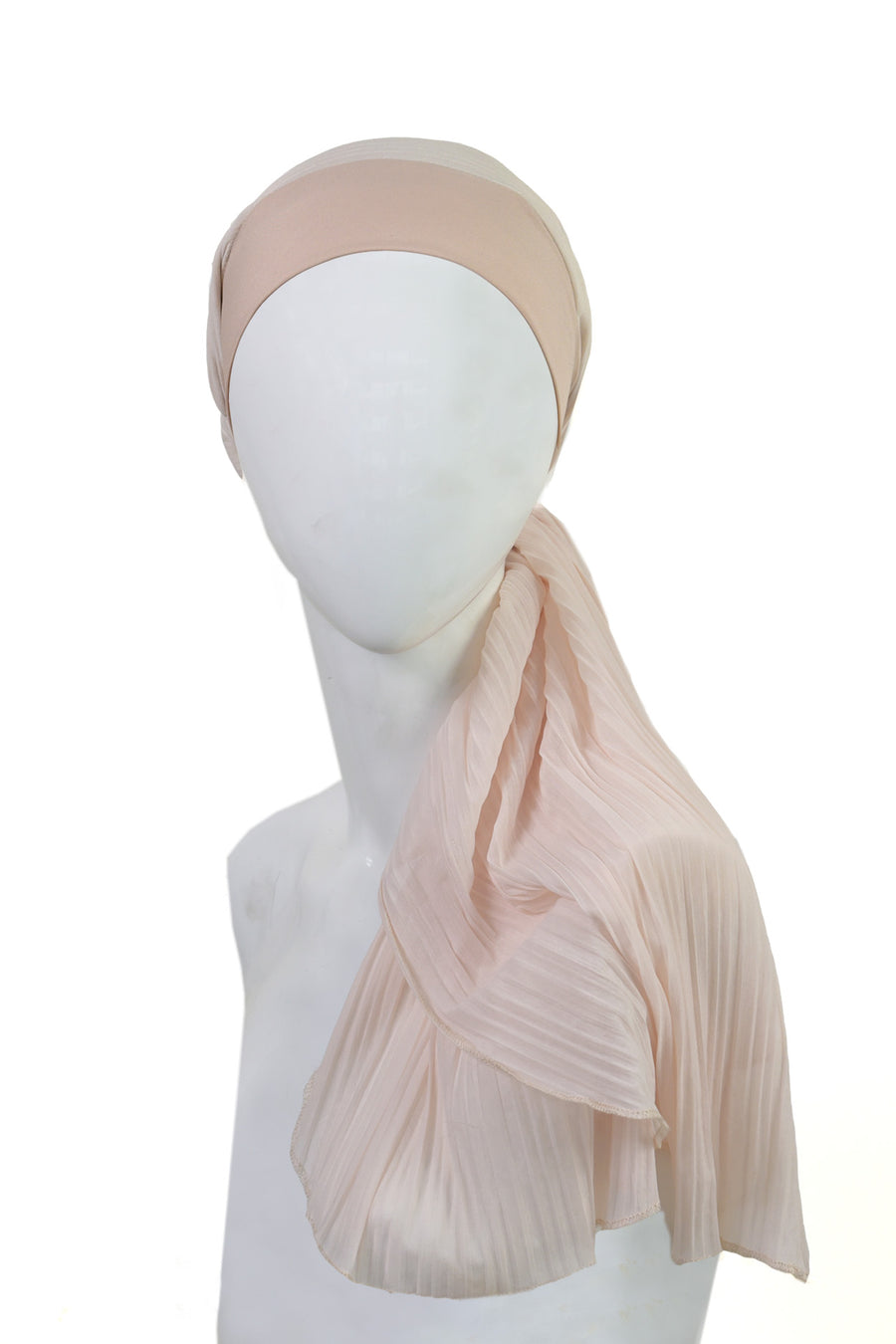 Pleated soft pink headwrap