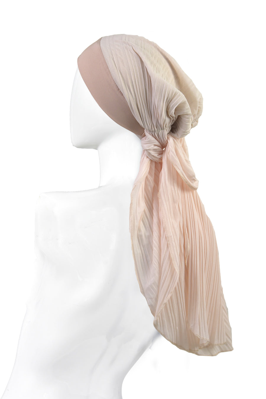 Pleated soft pink headwrap