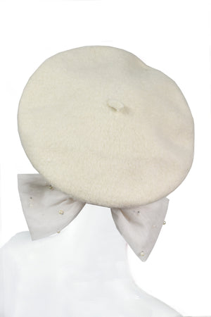 Maran beret with pearls bow ! NEW !