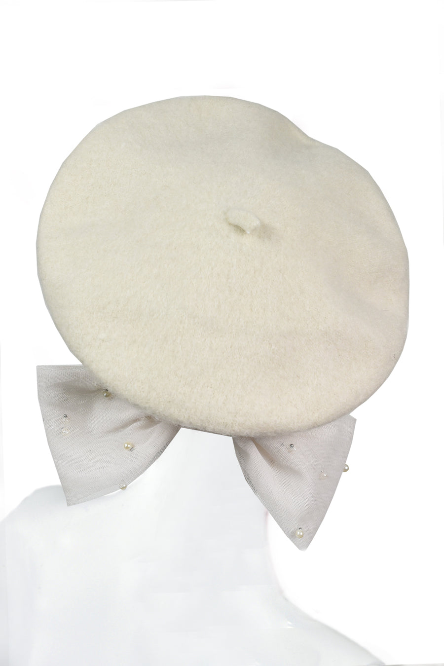 Maran beret with pearls bow ! NEW !