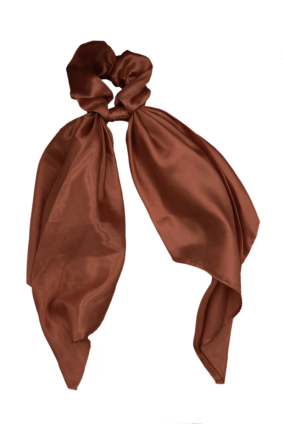 Rust satin scrunchie scarf