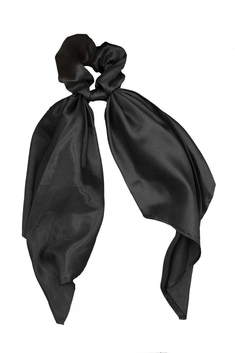 Black satin scrunchie scarf