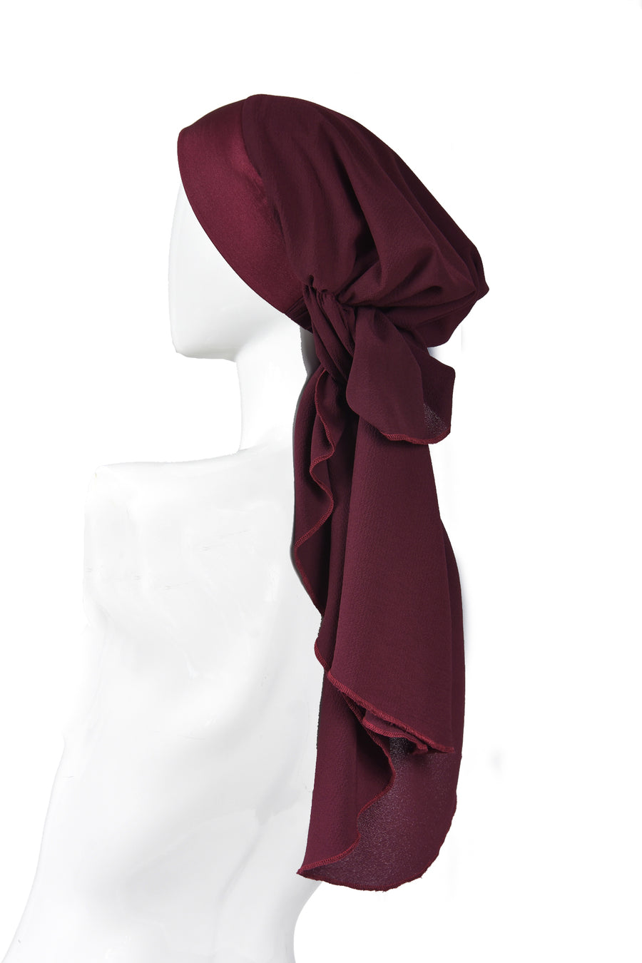 Burgundy headwrap