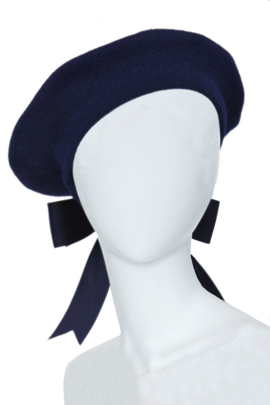 béret navy dark blue béret bow at the back french brothers and sistres