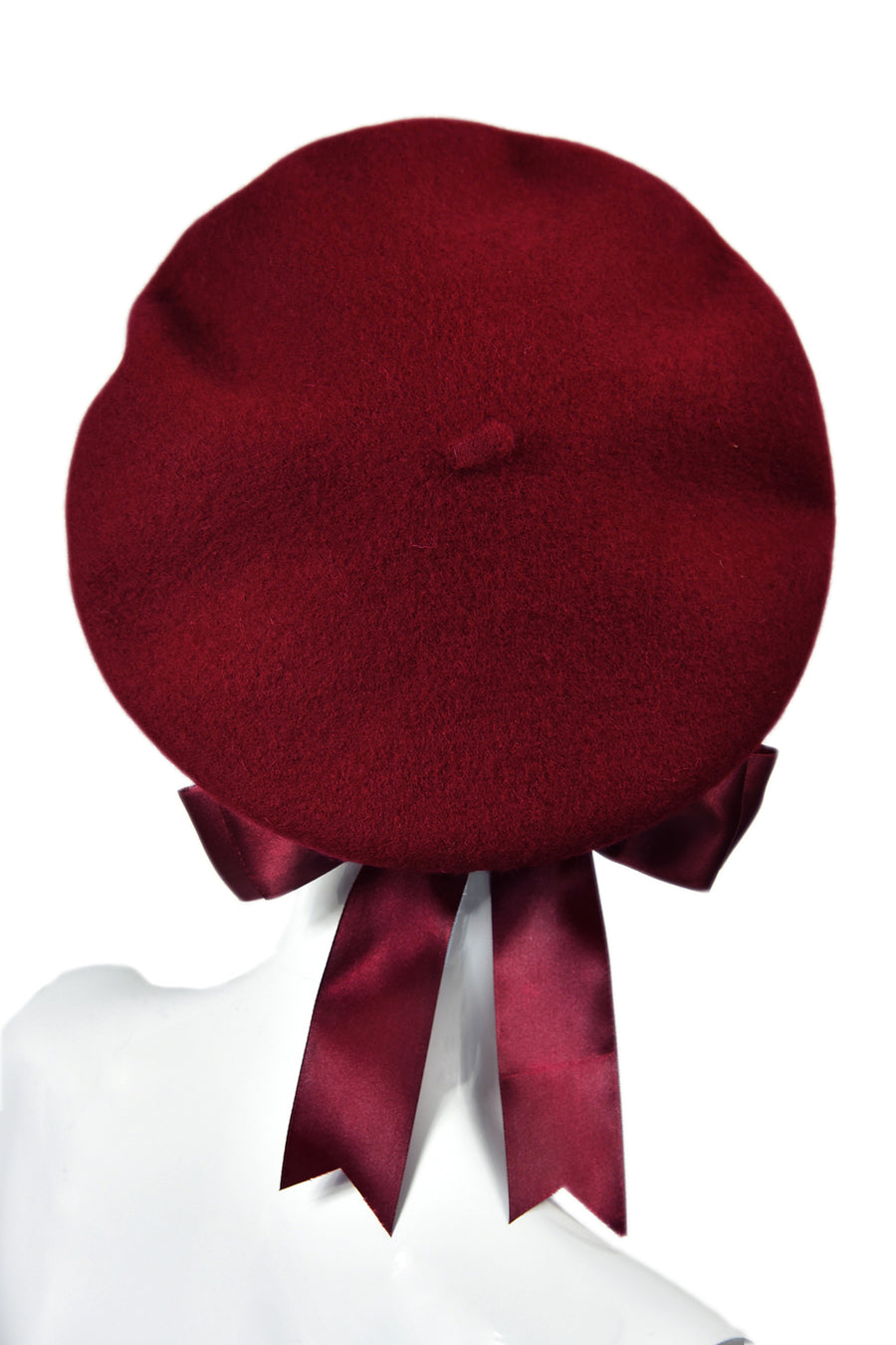 Red béret with bow béret rouge noeud 
