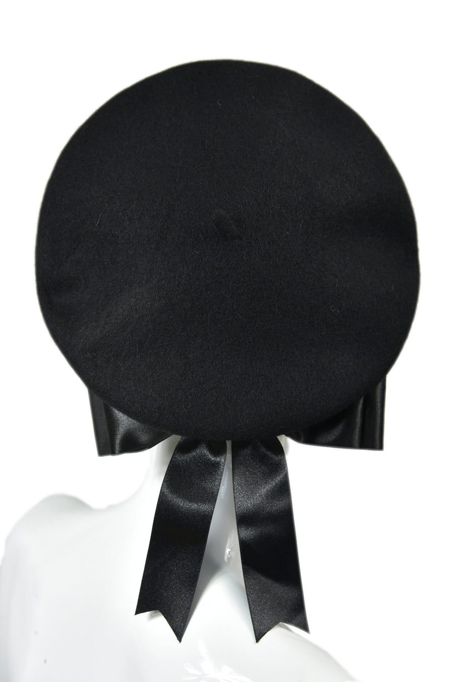 Black béret noir with bow béret noeud