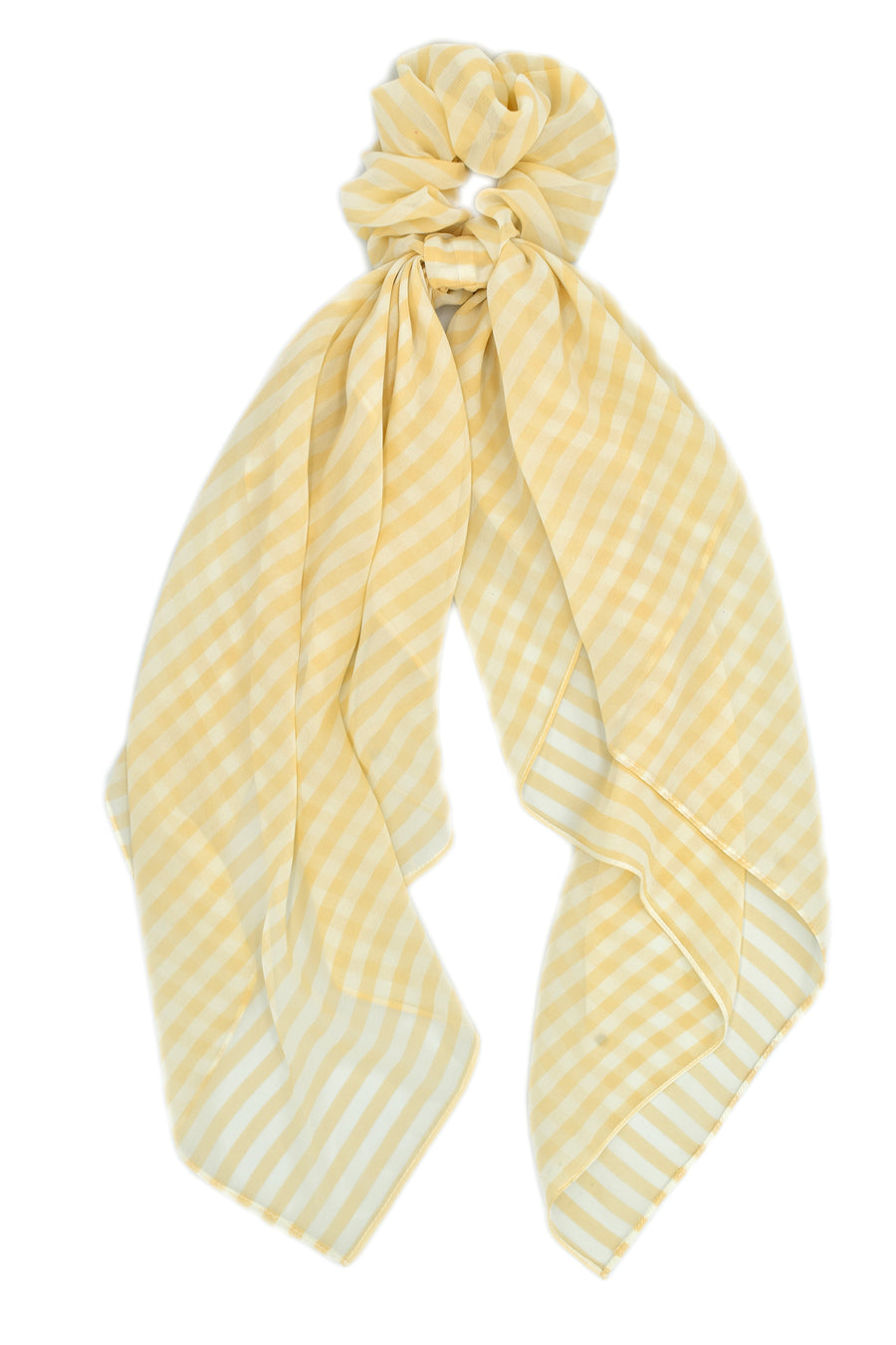 Yellow stipes scrunchie scarf