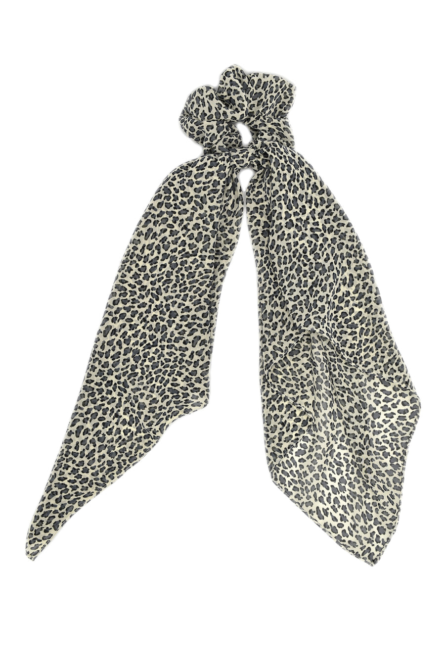 Dark grey cheetahprint scrunchie scarf