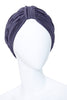 AZUR Blue Turban Made of Pleated Satin.