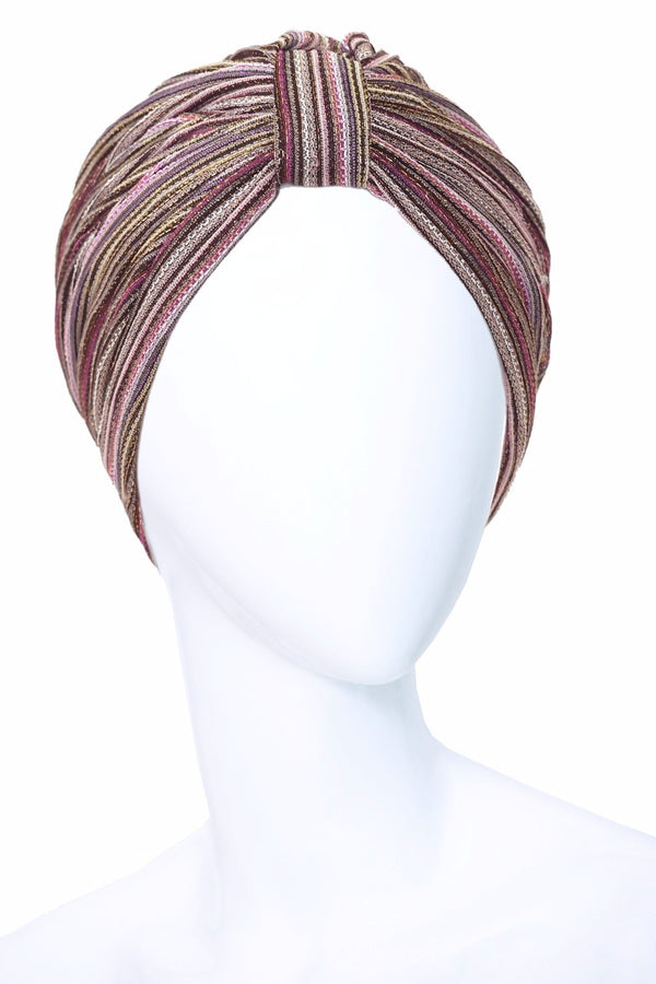 Modest Turban Hijab Multicolored Stripe Turban