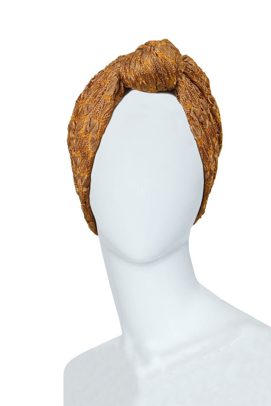 Dentelle ochre knot turban