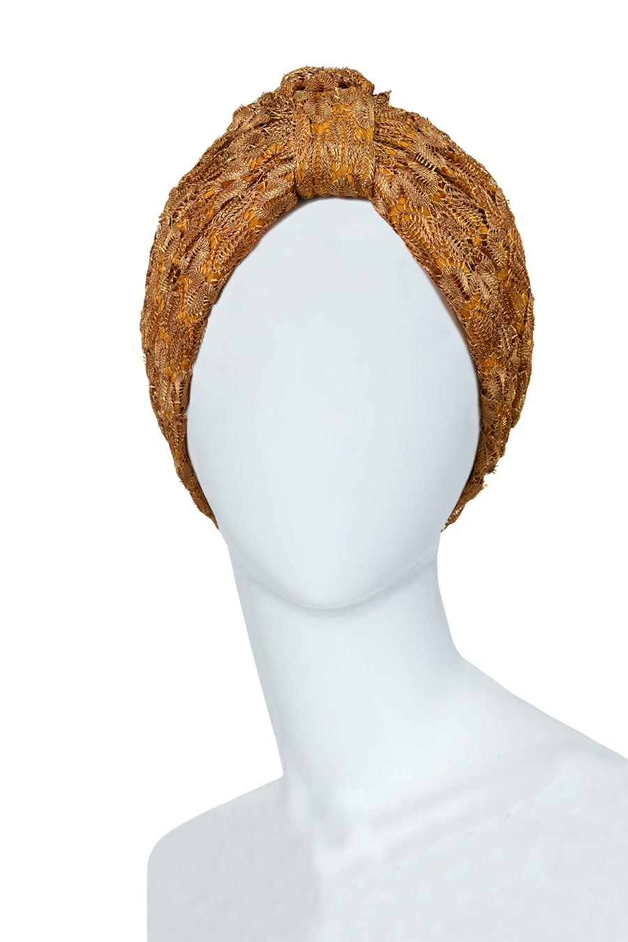 Dentelle ochre turban