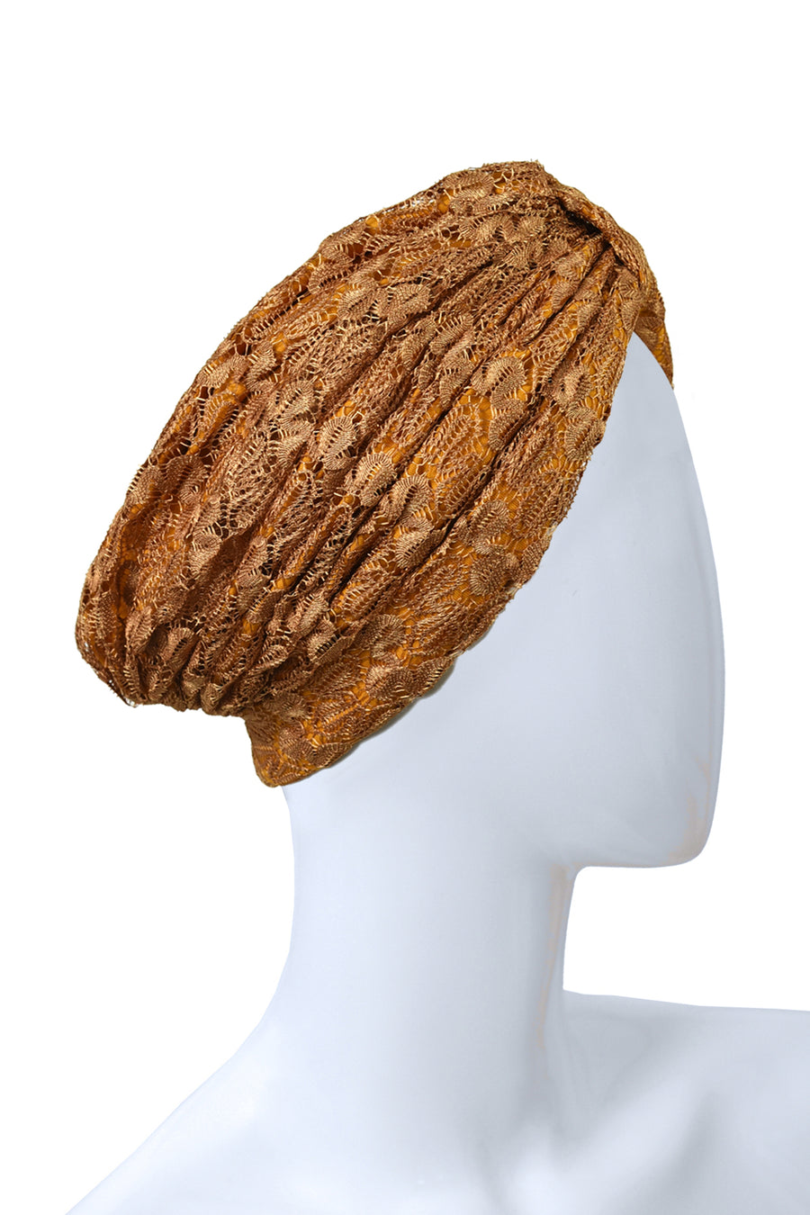 Dentelle ochre turban