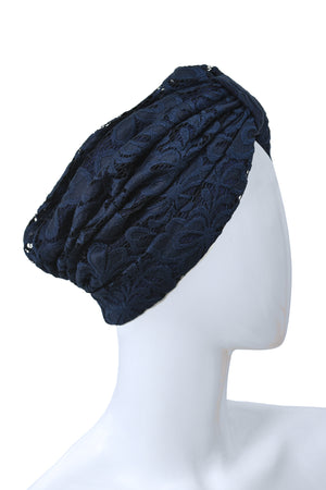 Dentelle Navy blue turban