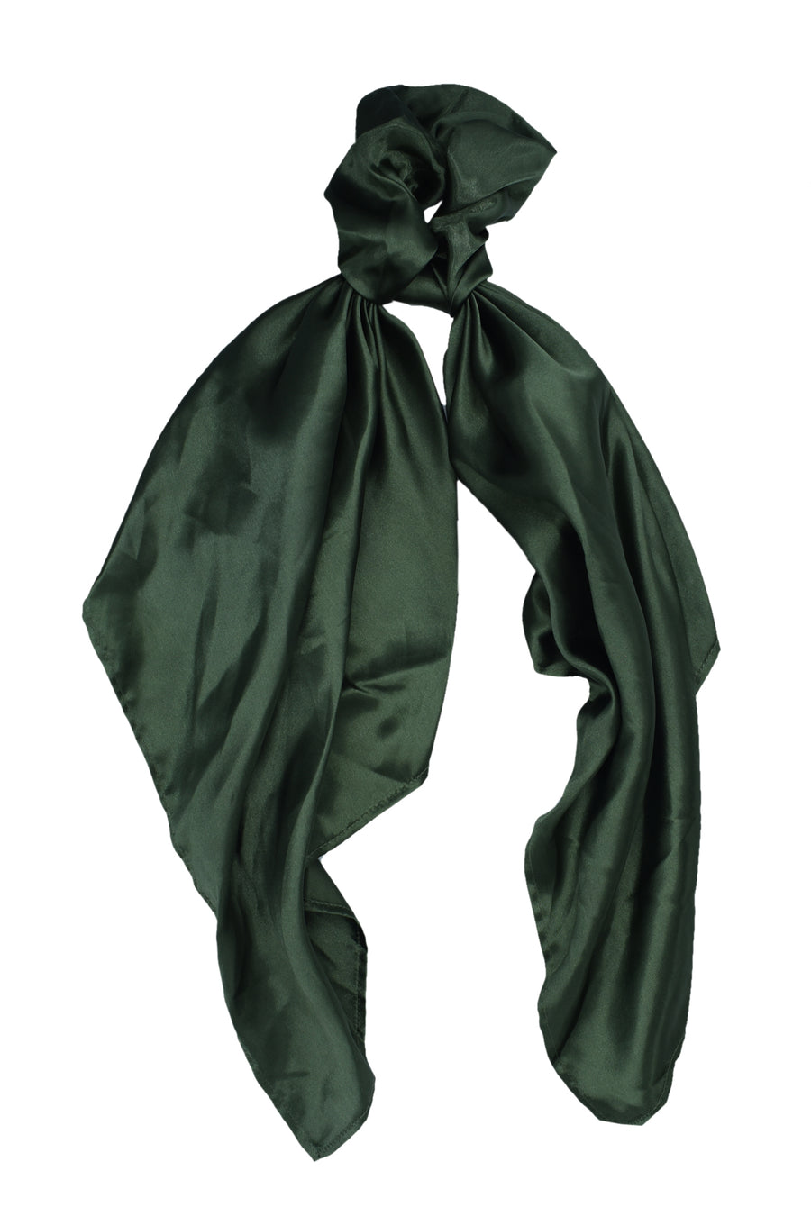 Dark green satin scrunchie scarf !