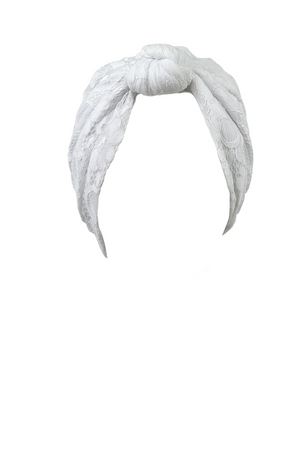 Dentelle blanche knot turban