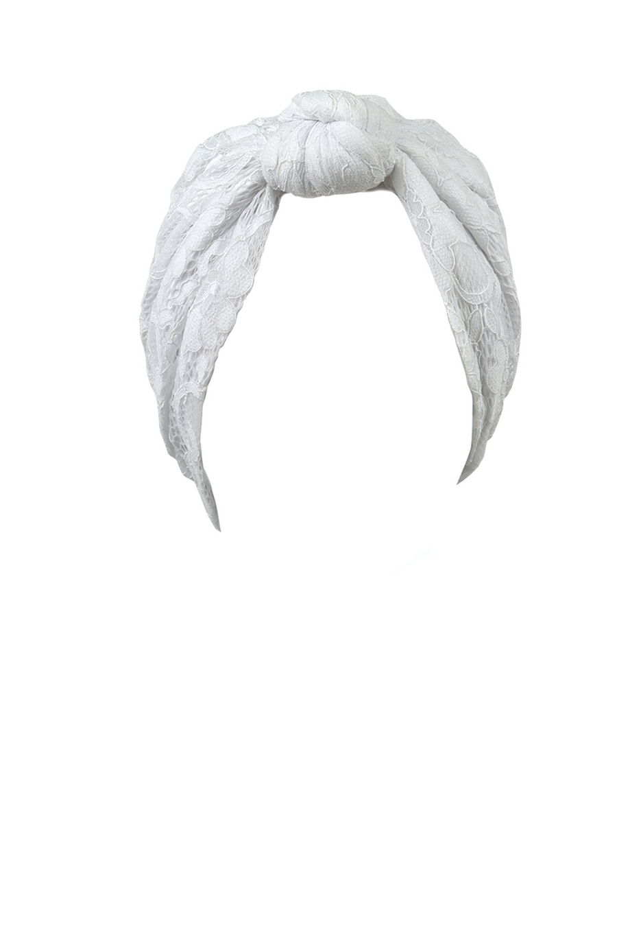 Dentelle blanche knot turban