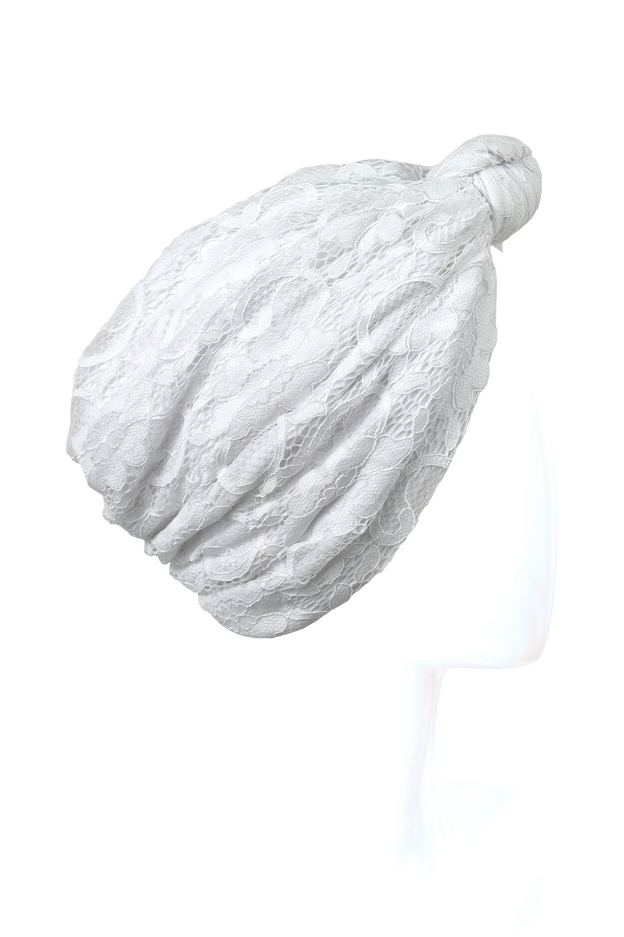 Dentelle blanche knot turban