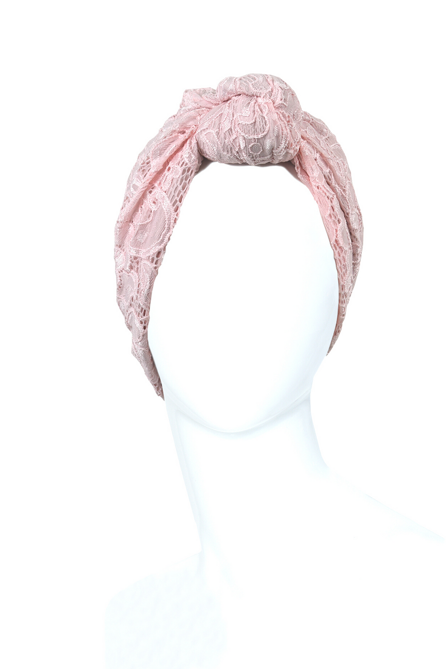 Dentelle pink knot turban