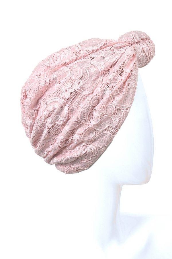 Dentelle pink knot turban