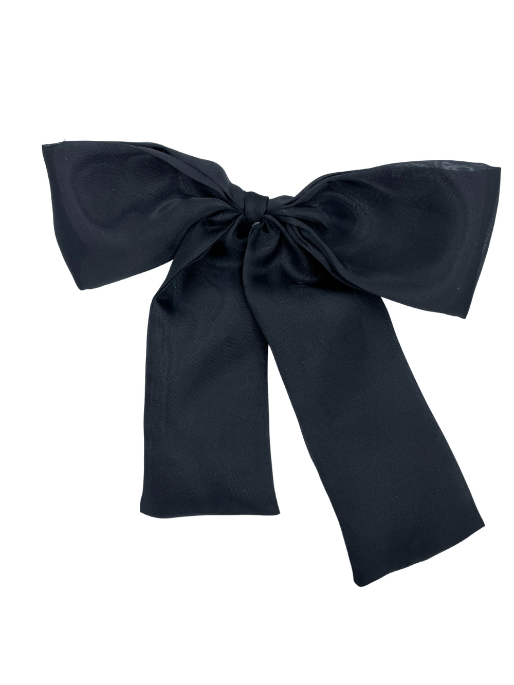 Black organza hair bow clip - NEW