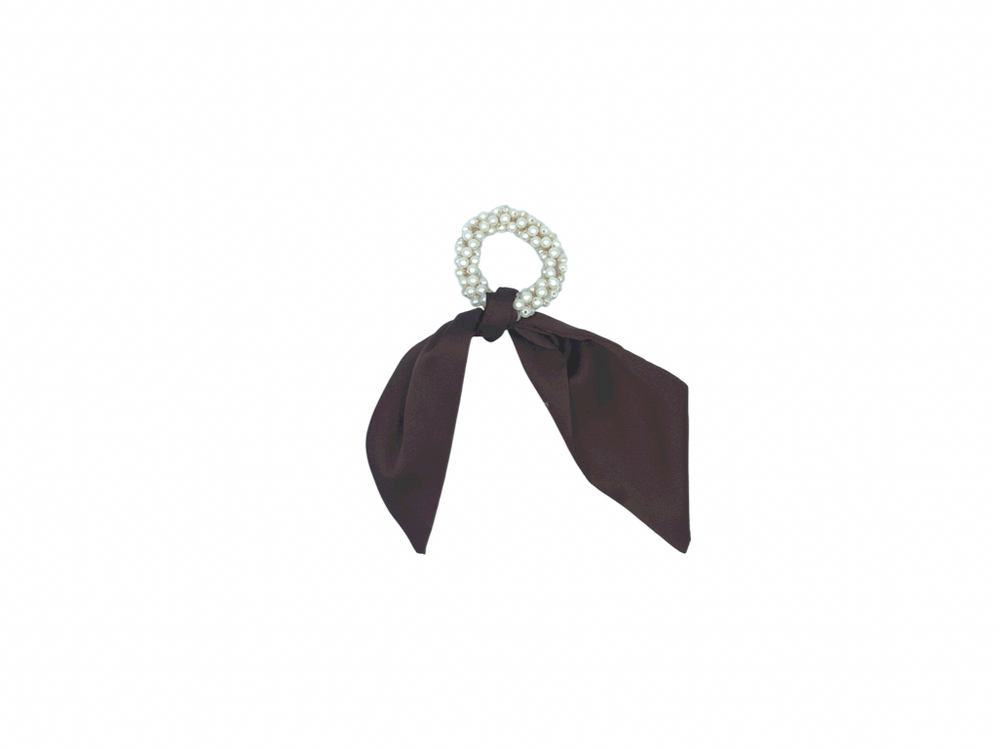 Pearls scrunchie brown - NEW !