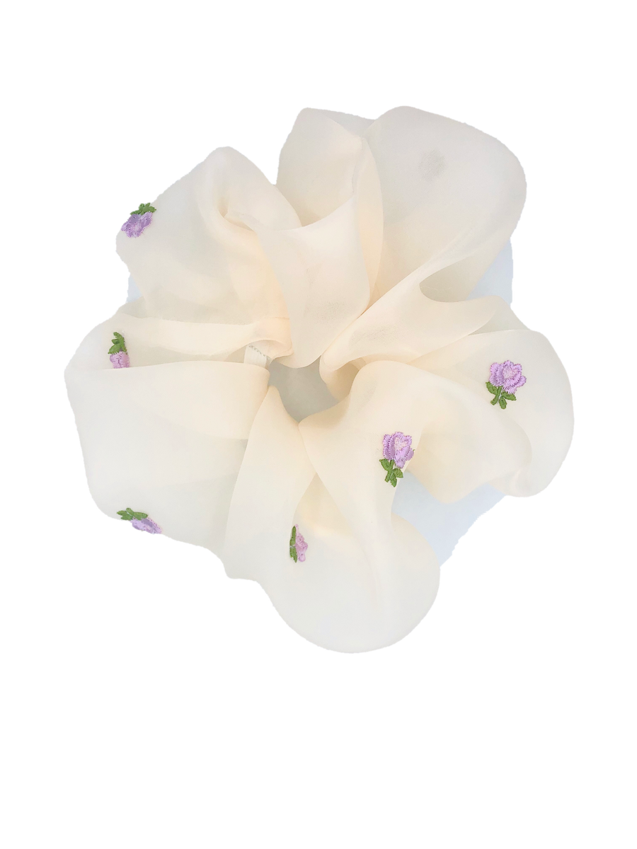 Lavender flowers scrunchie